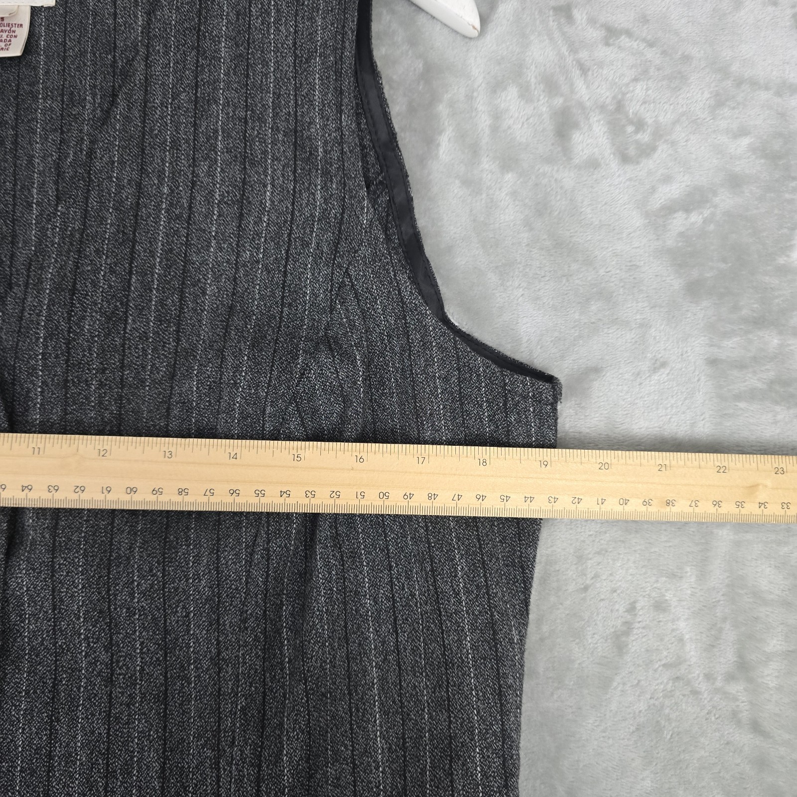 Worthington VTG Old Money Button Down Maxi Dress 10 Grey Secretary Preppy