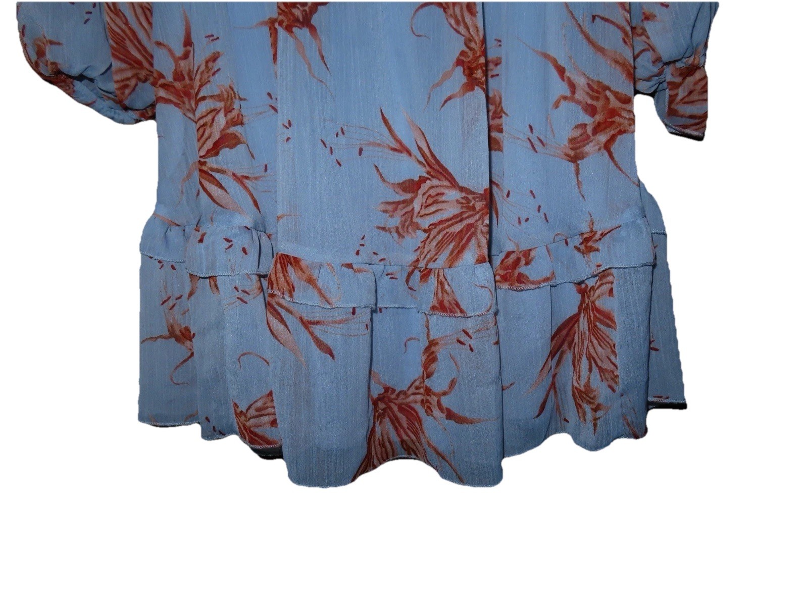 Women’s Double Lined Light Blue Flowy , Lightweight, Dress. Light Blue, L.