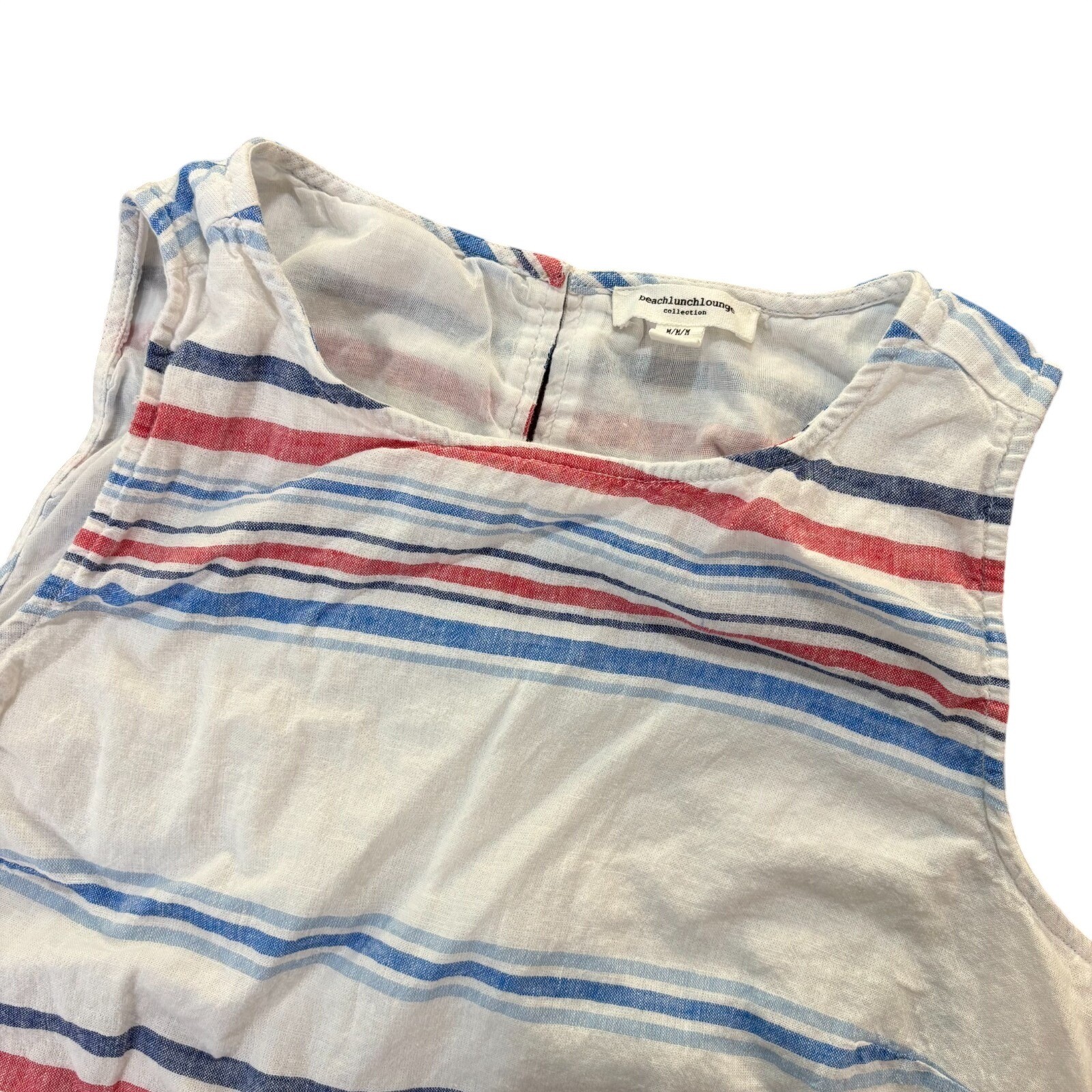 BEACHLUNCHLOUNGE Womens Medium Sleeveless Striped Casual Summer Dress