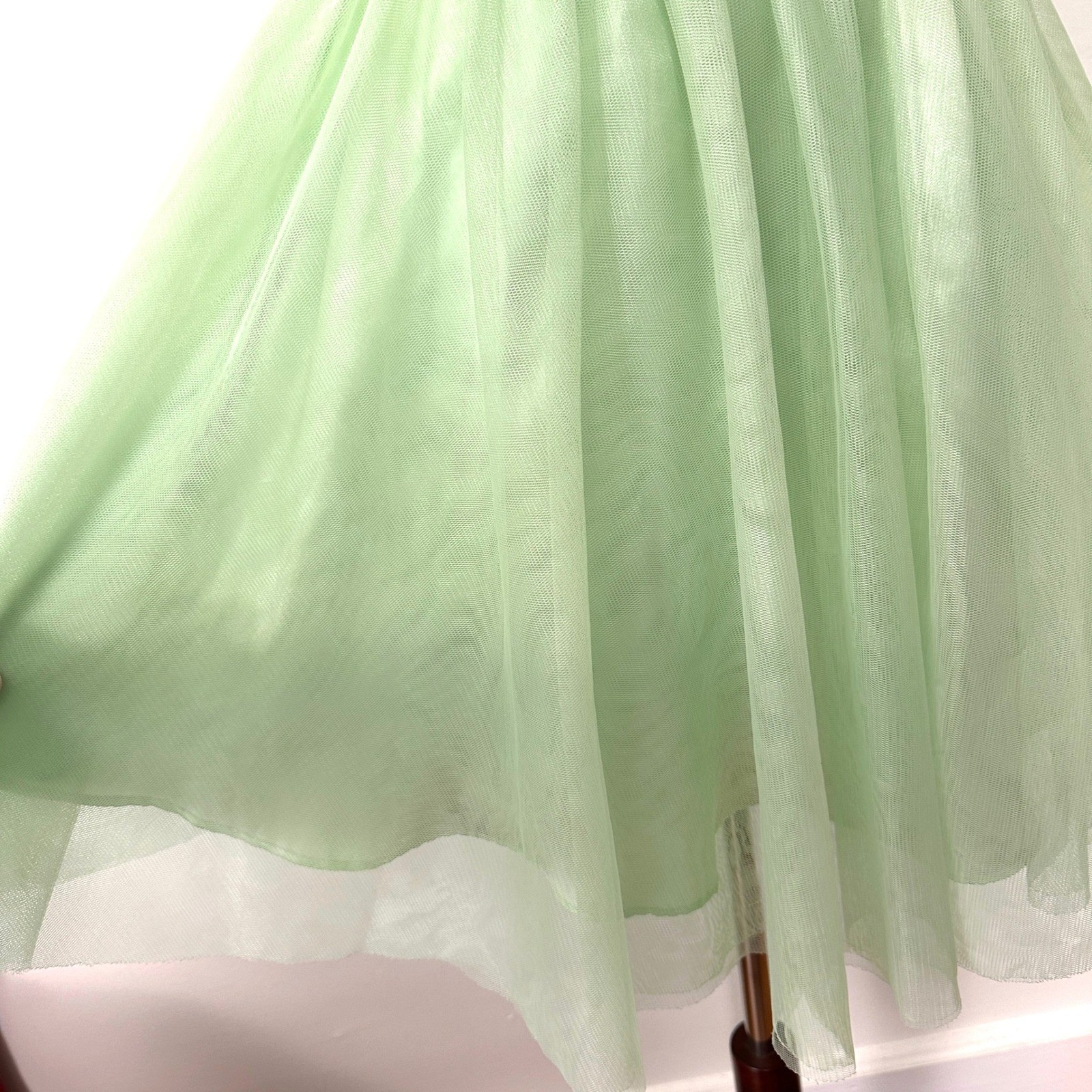 Bee Darlin Mint Green Beaded Tulle Party Dress 5/6 Rhinestone Fairy Prom