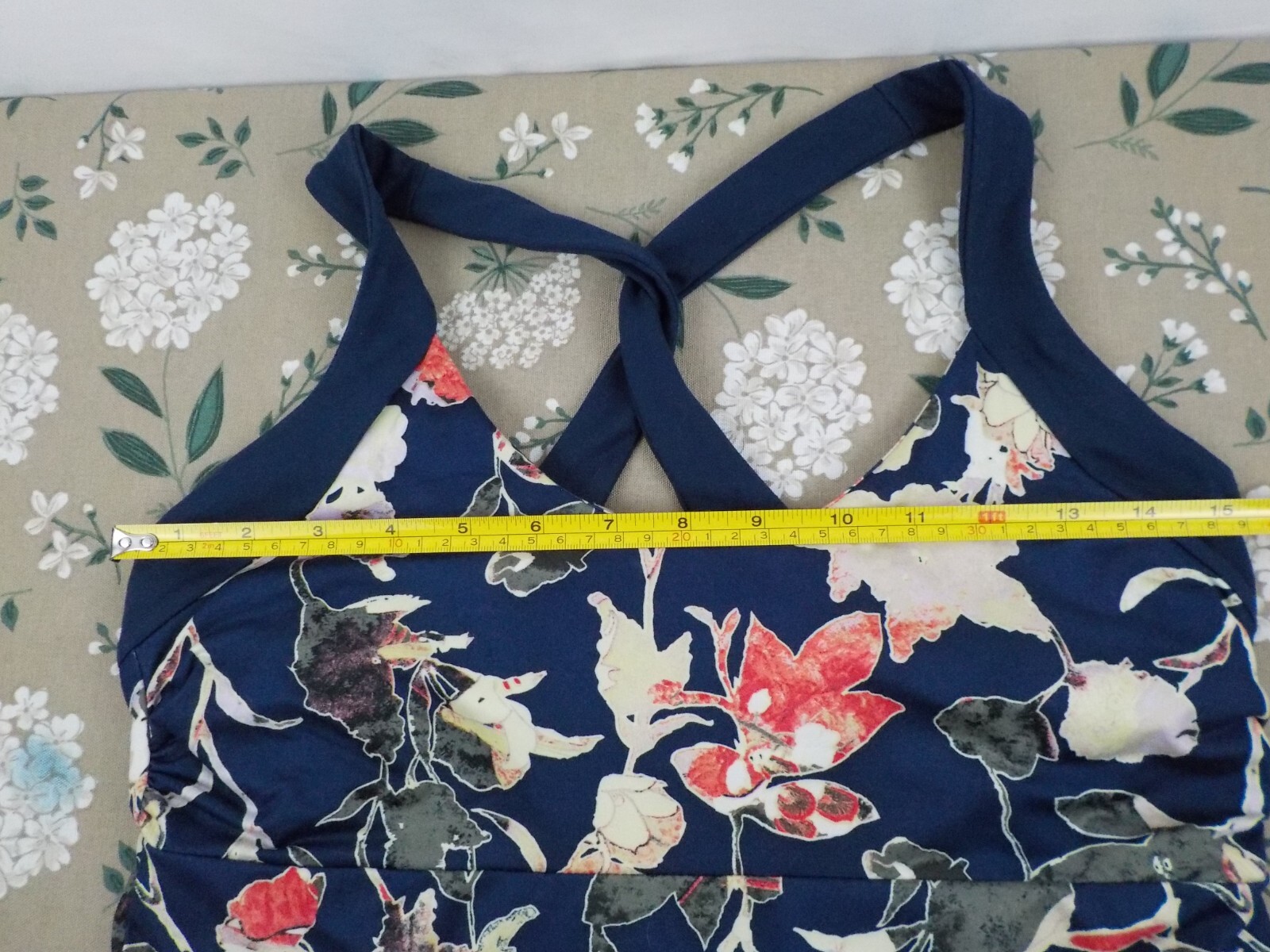Patagonia Floral Stretch Sporty Halter Cross Back Dress Size M