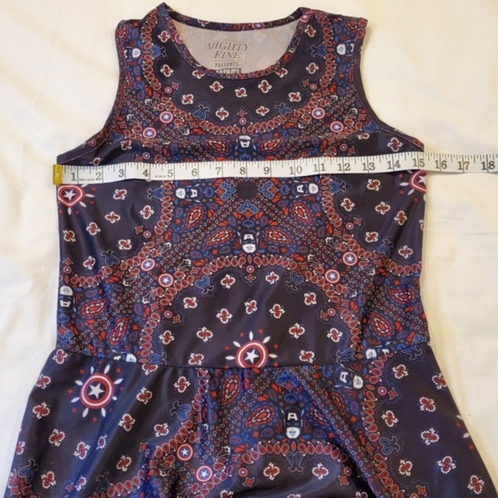 Mighty Fine Marvel Comics Captain America Sleeveless Skater Dress Size Small