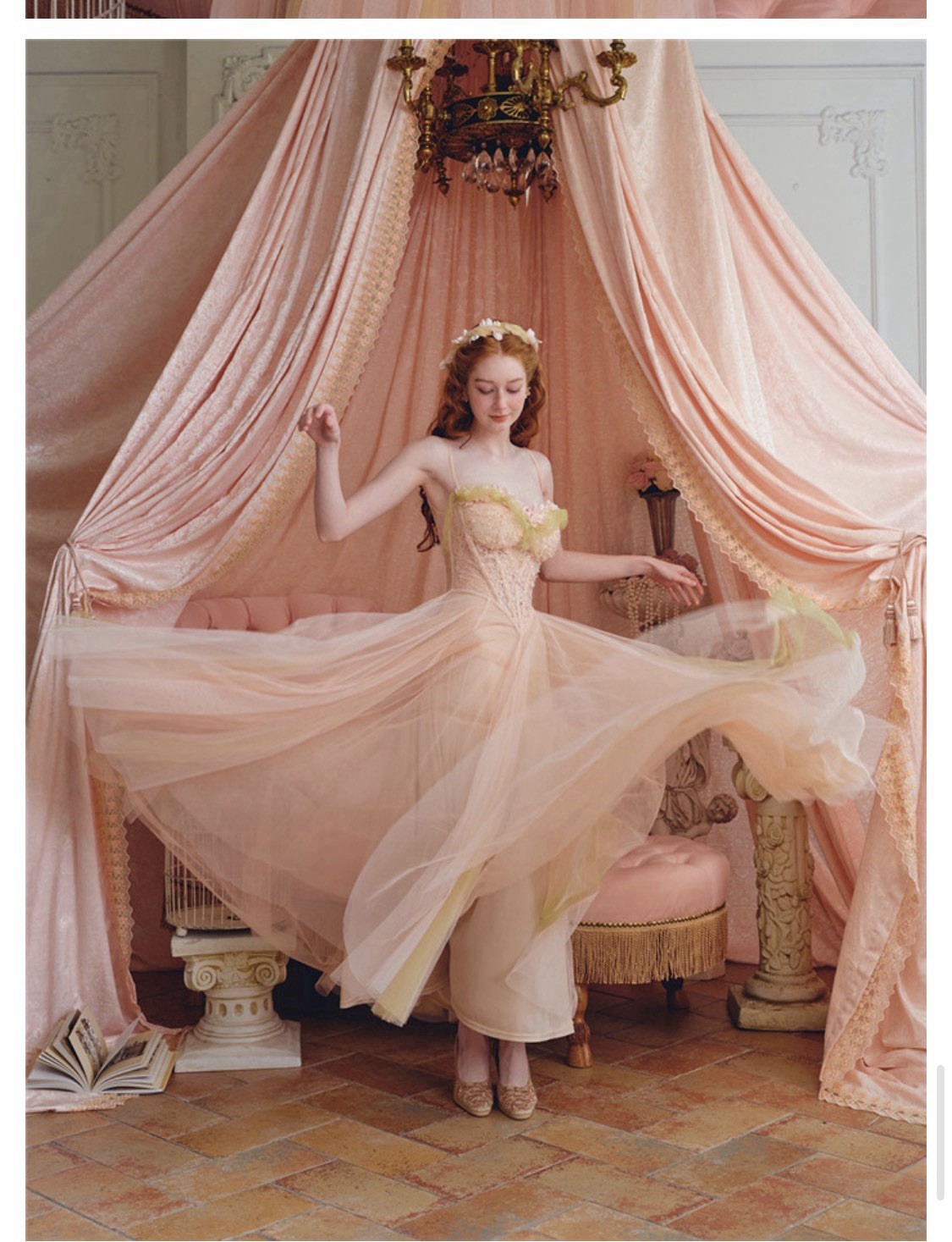 LaceMade -Sweet Heart Pink Romantic Sweet Tulle Princess Lolita SZ XL runs small