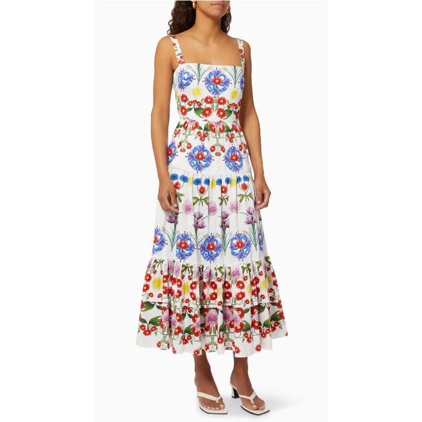 Borgo De Nor Daniela Floral-print Cotton-poplin Dress size UK 6 – US 2