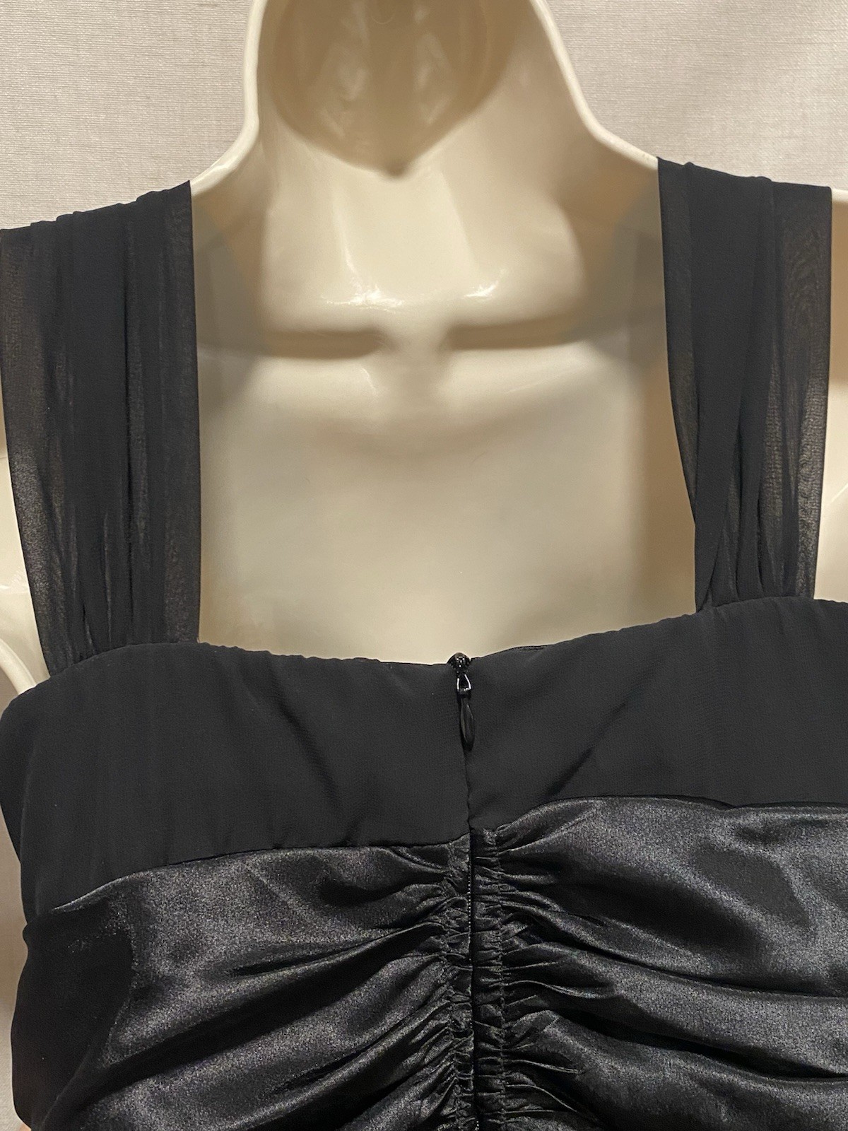 Connected Petite Size 10 Black Chiffon Halter Dress Satin Empire High Waist LNC