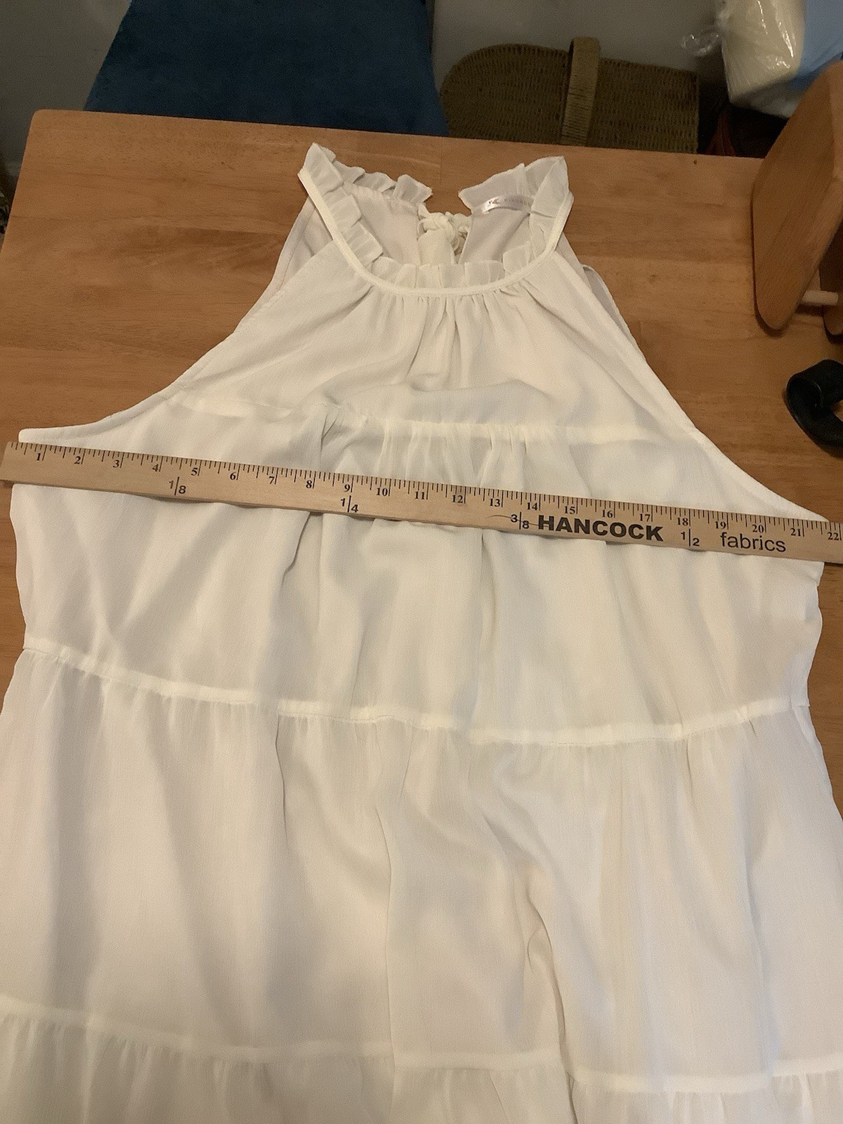Kirundo Cream Halter Tie Back Sleeveless Tiered Cottage Core Dress Sz XL