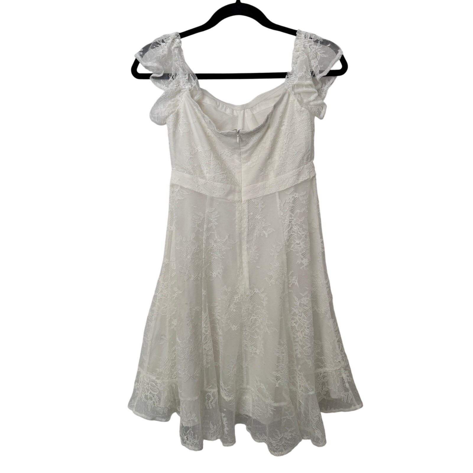 ASTR White Lace Mini Off The Shoulder Dress Small Mesh Cottagecore Boho Summer