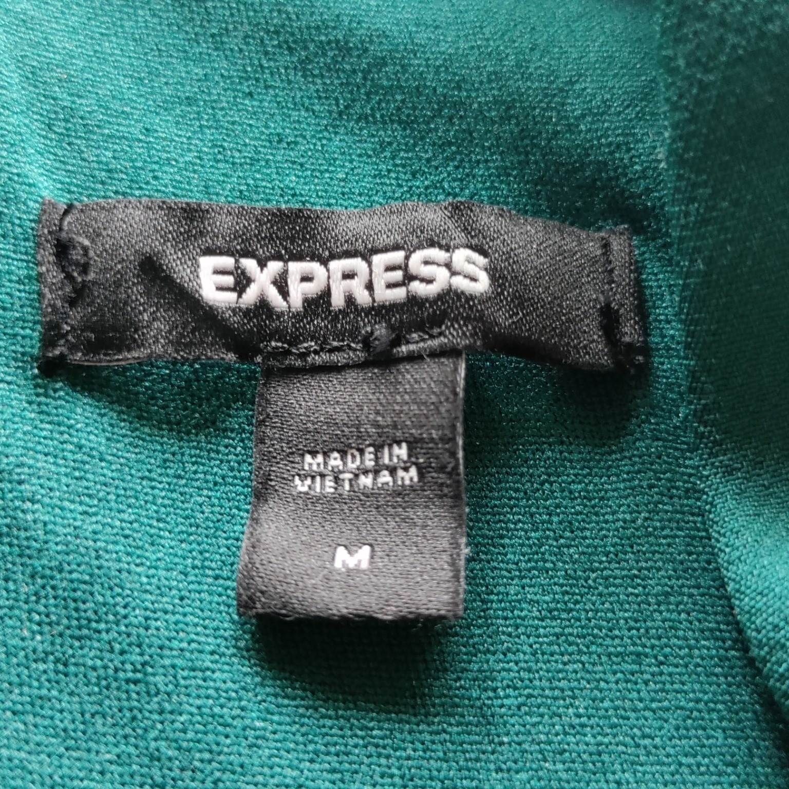 Express Womens Teal Green V-Neck Ruched Midi Sheath Dress Size M RN 55285