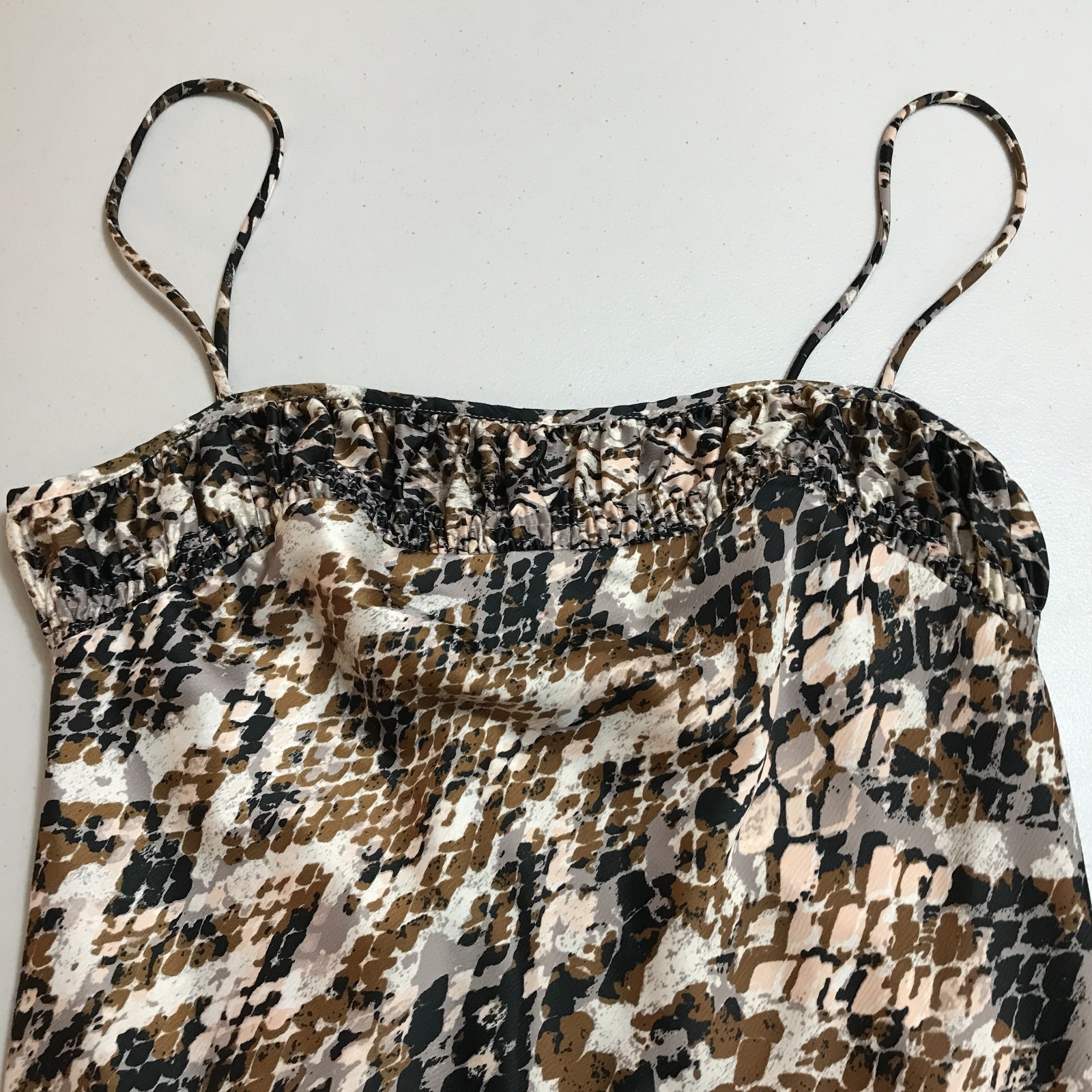 by Anthropologie Square Neck Snakeskin Print Midi Slip Dress Size XS