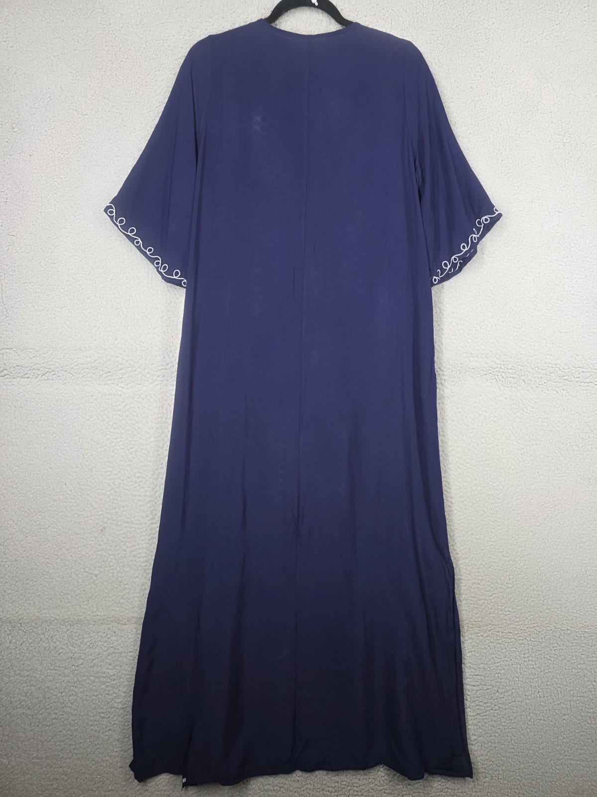 Blue Kaftan Dress One Size Fits Most Embroidered Beach Swim Cover Resort Wear