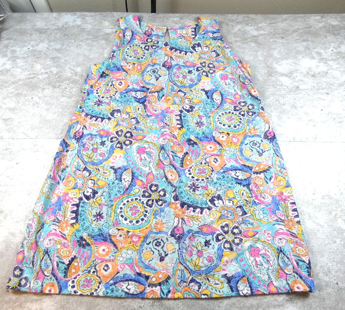 Escape Dress Women XL Blue Paisley Lightweight A Line Unlined Lightweight Beach
