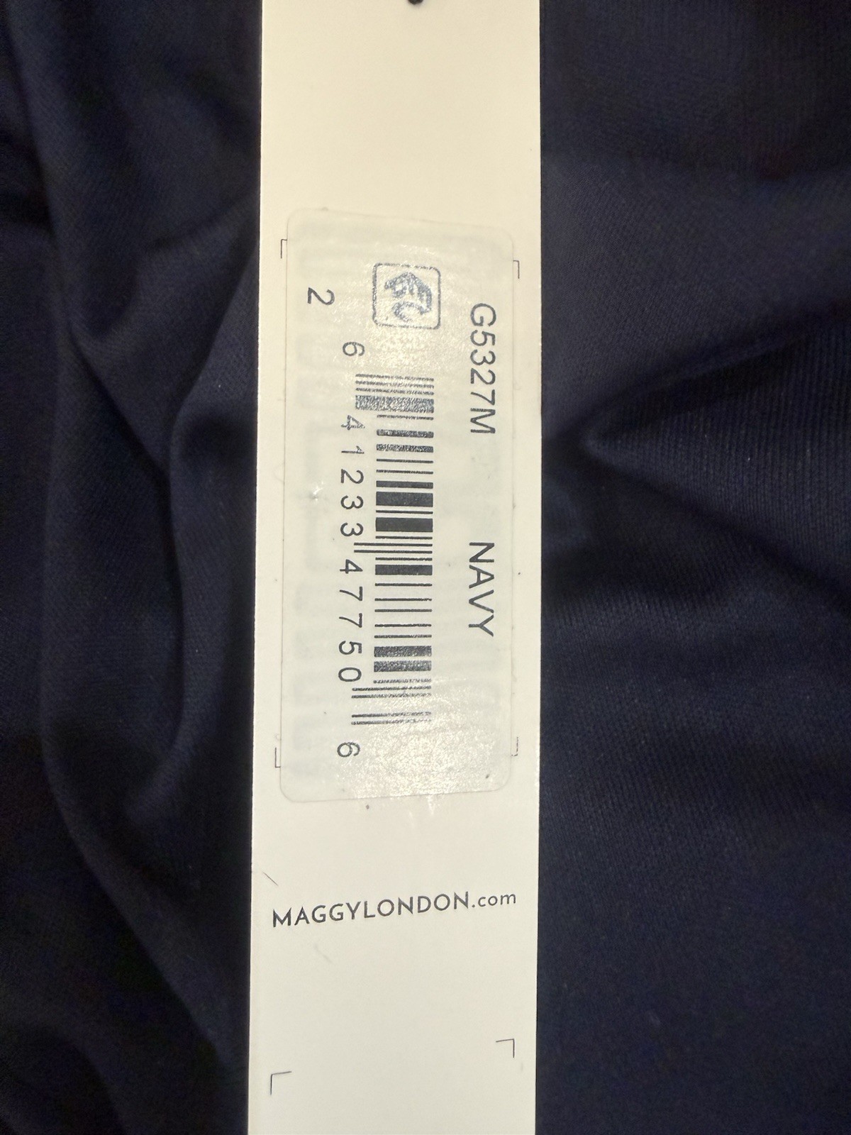 Maggy London Sequin Keyhole Neck Long Sleeve Cocktail Dress in Navy Blue Size2