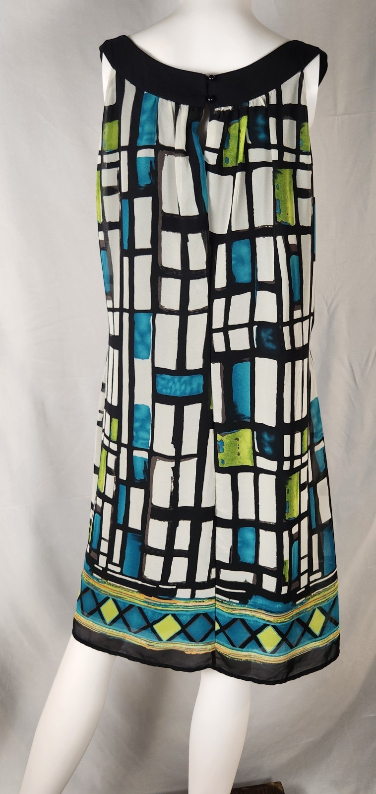 Fashion Bug Geometric Chiffon Indie/Y2K/2000s Scoop Neck Shift Dress 16