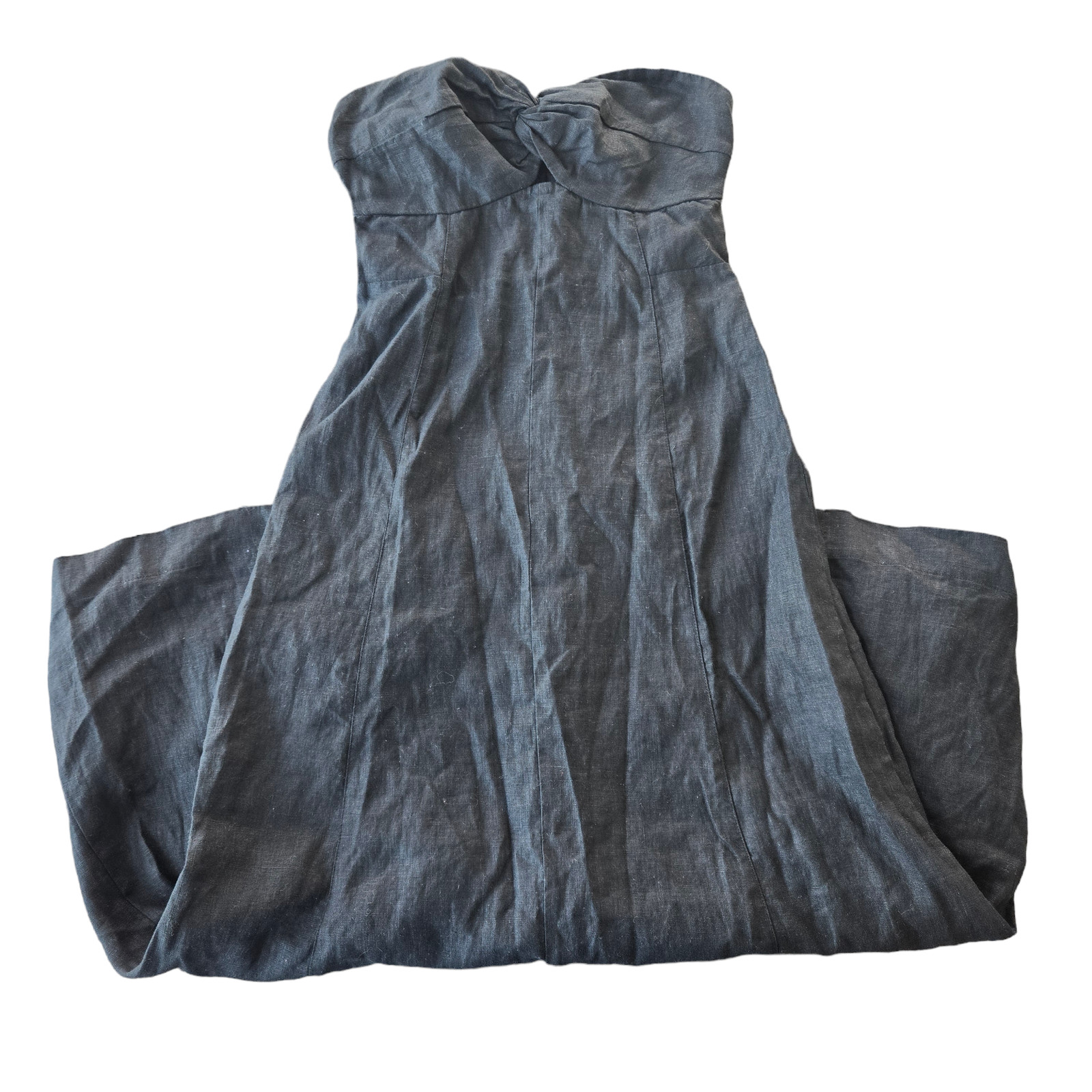 Madewell 100% Linen Cutout Strapless Midi Dress Size 00 NWT