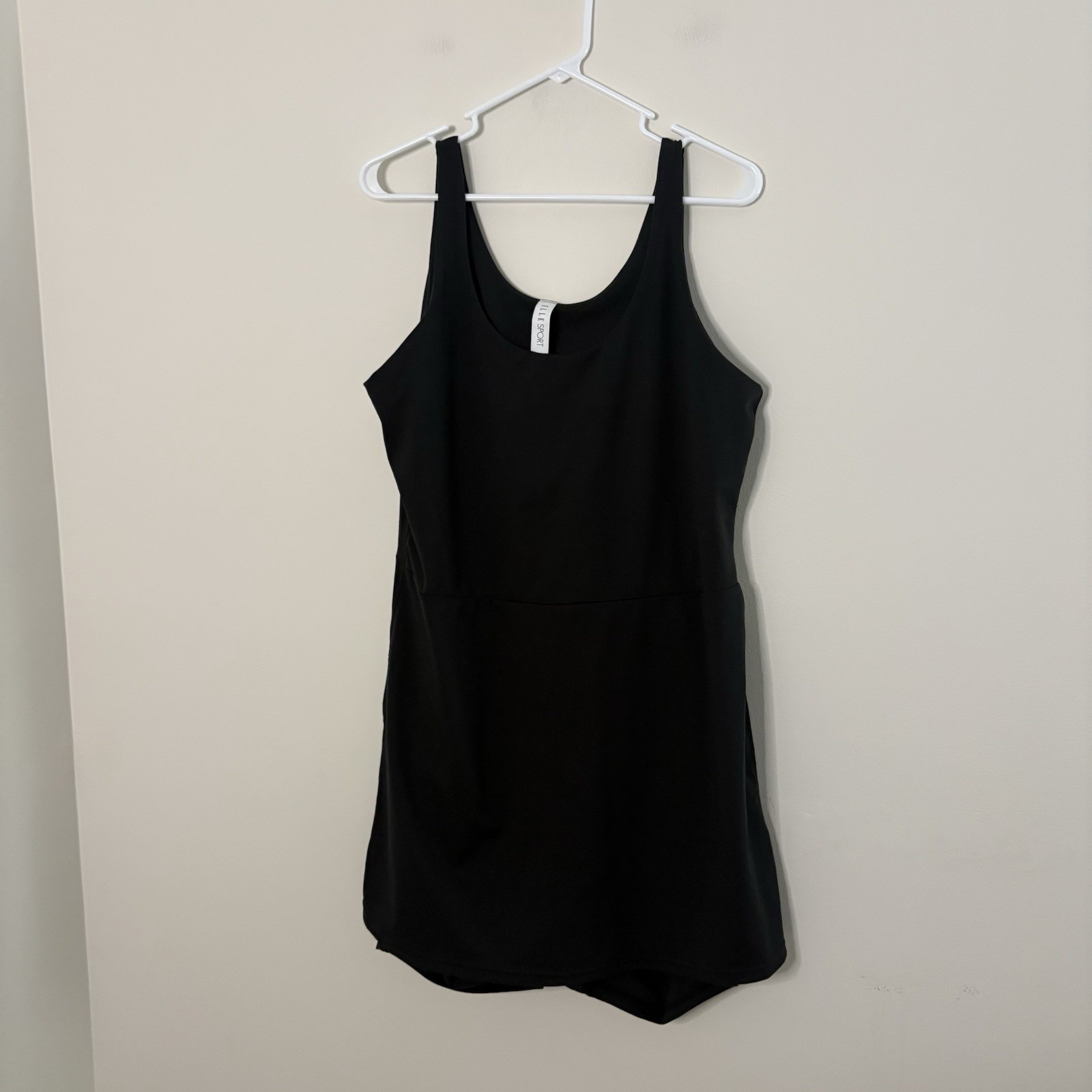 Elle Sport Women’s XL Black Tank Dress With Skort Summer Tennis EUC C7