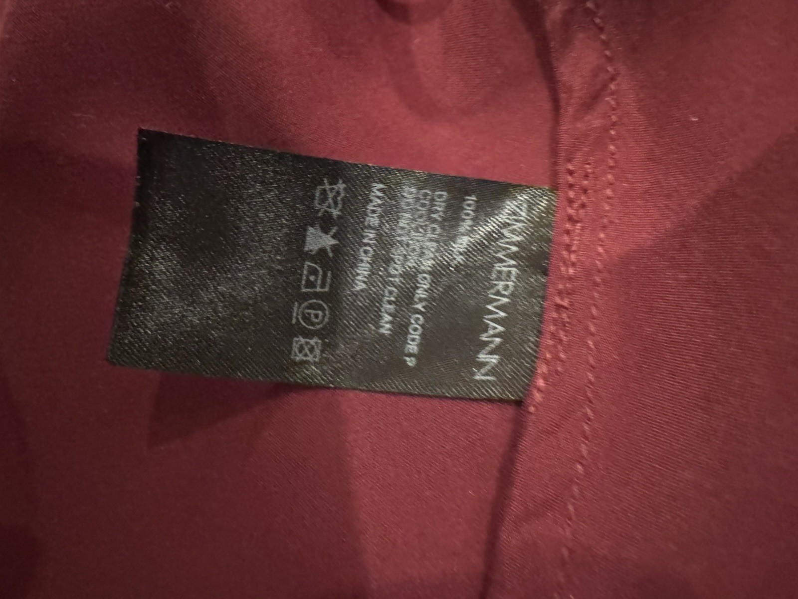 Zimmerman 100% Silk Mini Wrap Dress Ruby Color , Size 1, US (6)