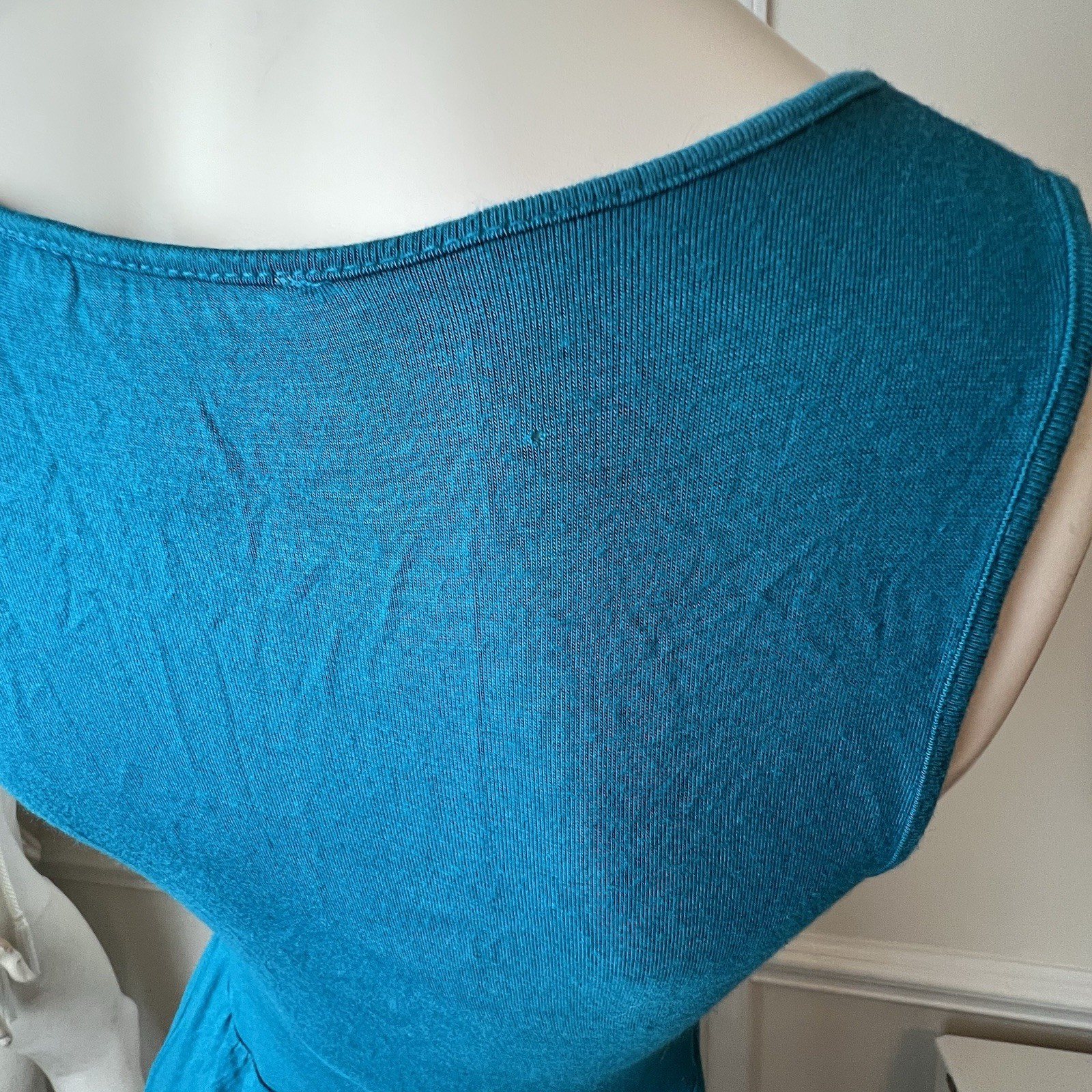 PINK ROSE PREMIUM QUALITY TEAL STUD DETAIL SCOOP NECK SLEEVELESS DRESS SZ S
