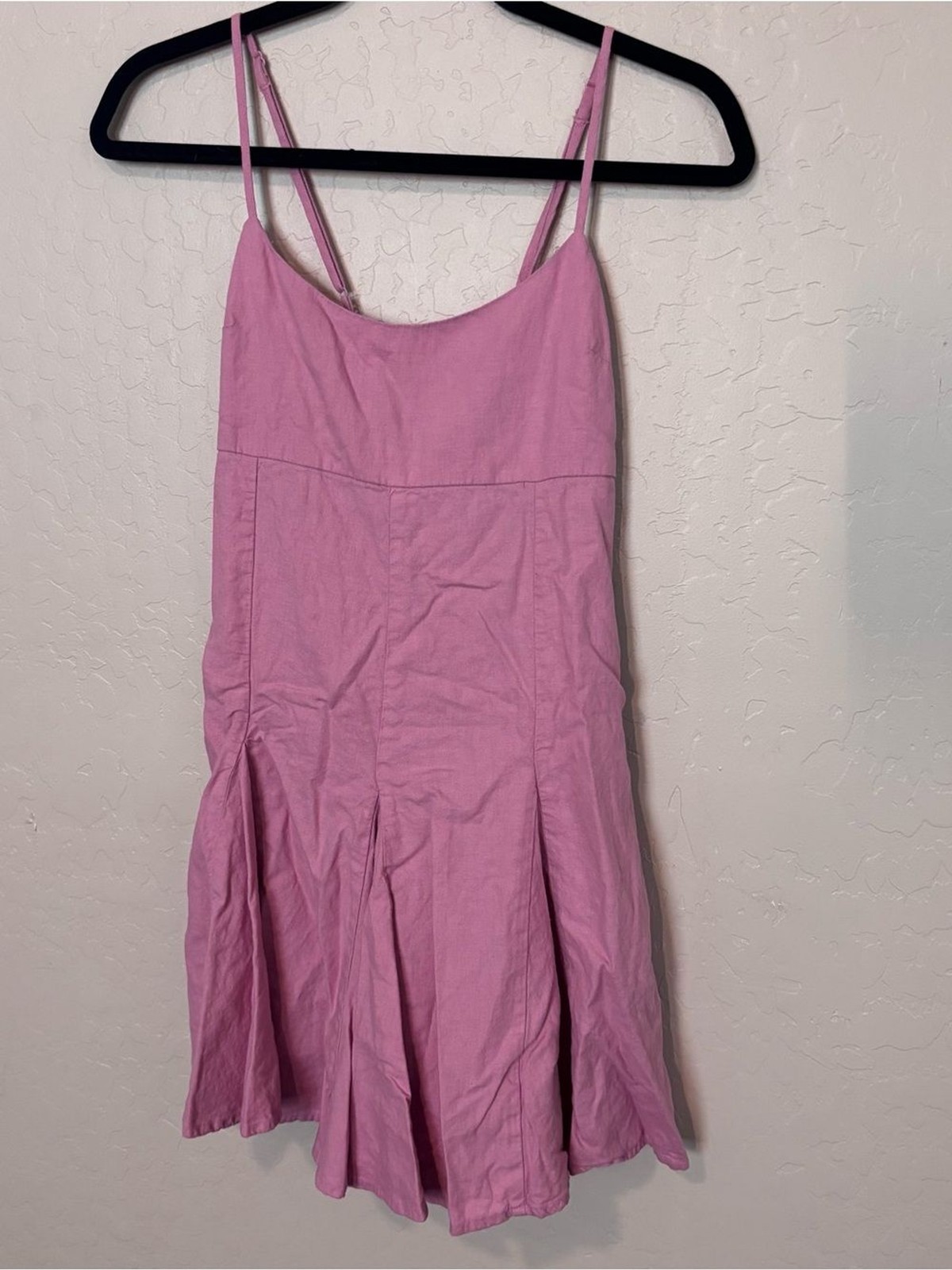 American Eagle Women’s S Pink Lace Up Back Fit & Flare Mini Dress