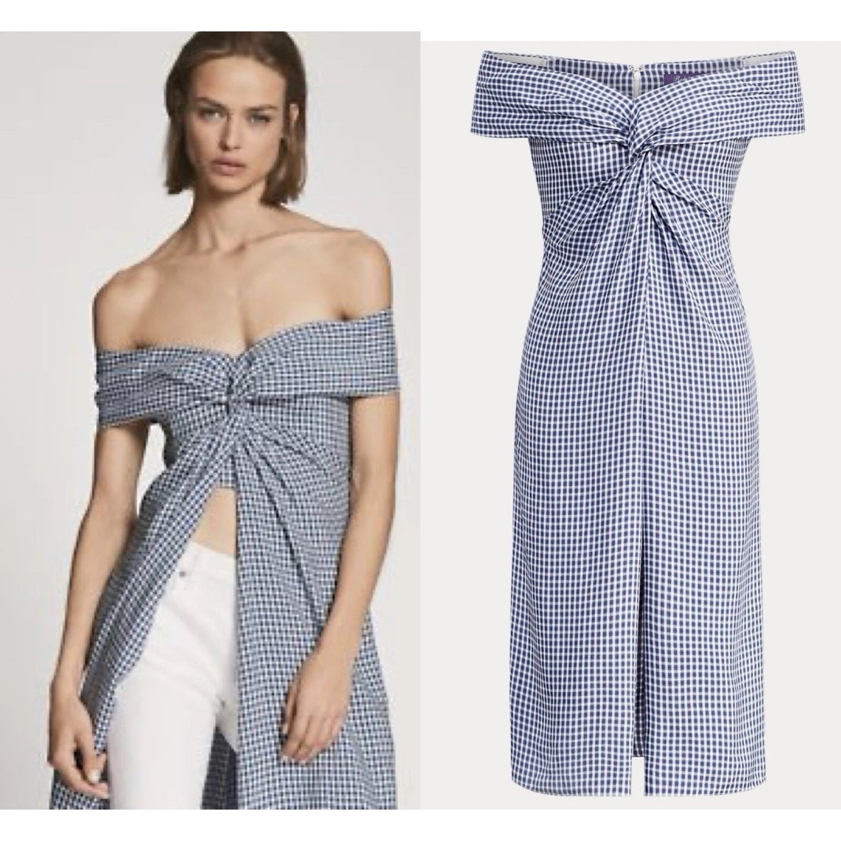 Ralph Lauren Collection Purple Label Gingham Oxford Tunic Blouse Shirt Dress 10