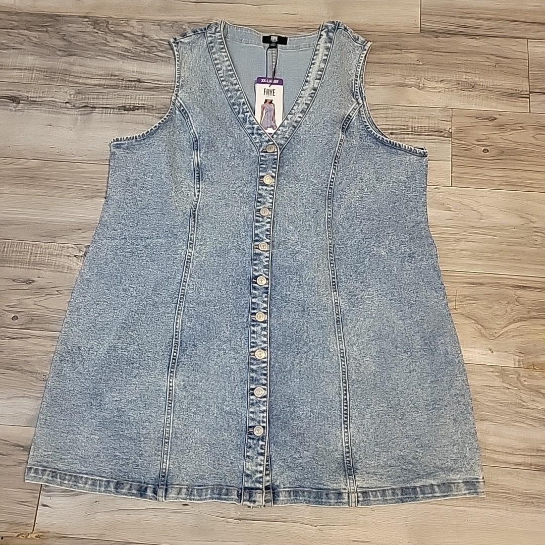 Frye Denim Dress Women Size XXL Blue Mini Dress New NWT Western Rodeo Cowgirl