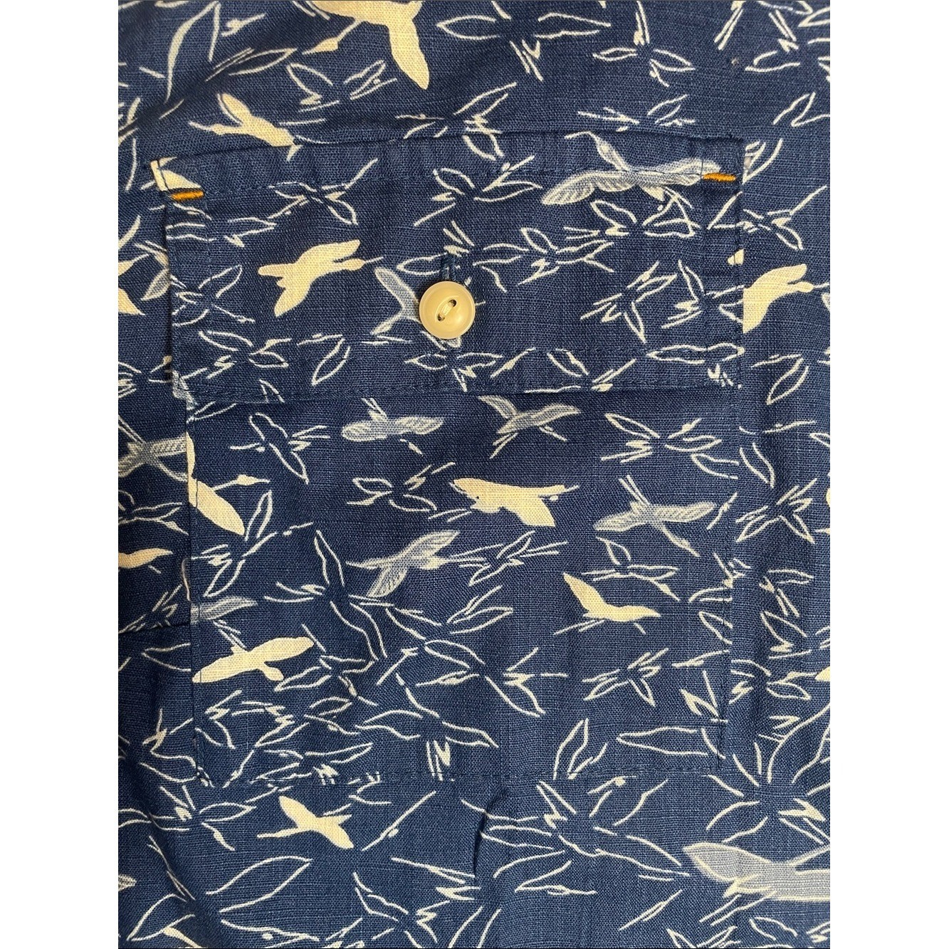 LL Bean Quality 💯 Cotton Shirt dress Navy Birds luxury preppy East coast XS