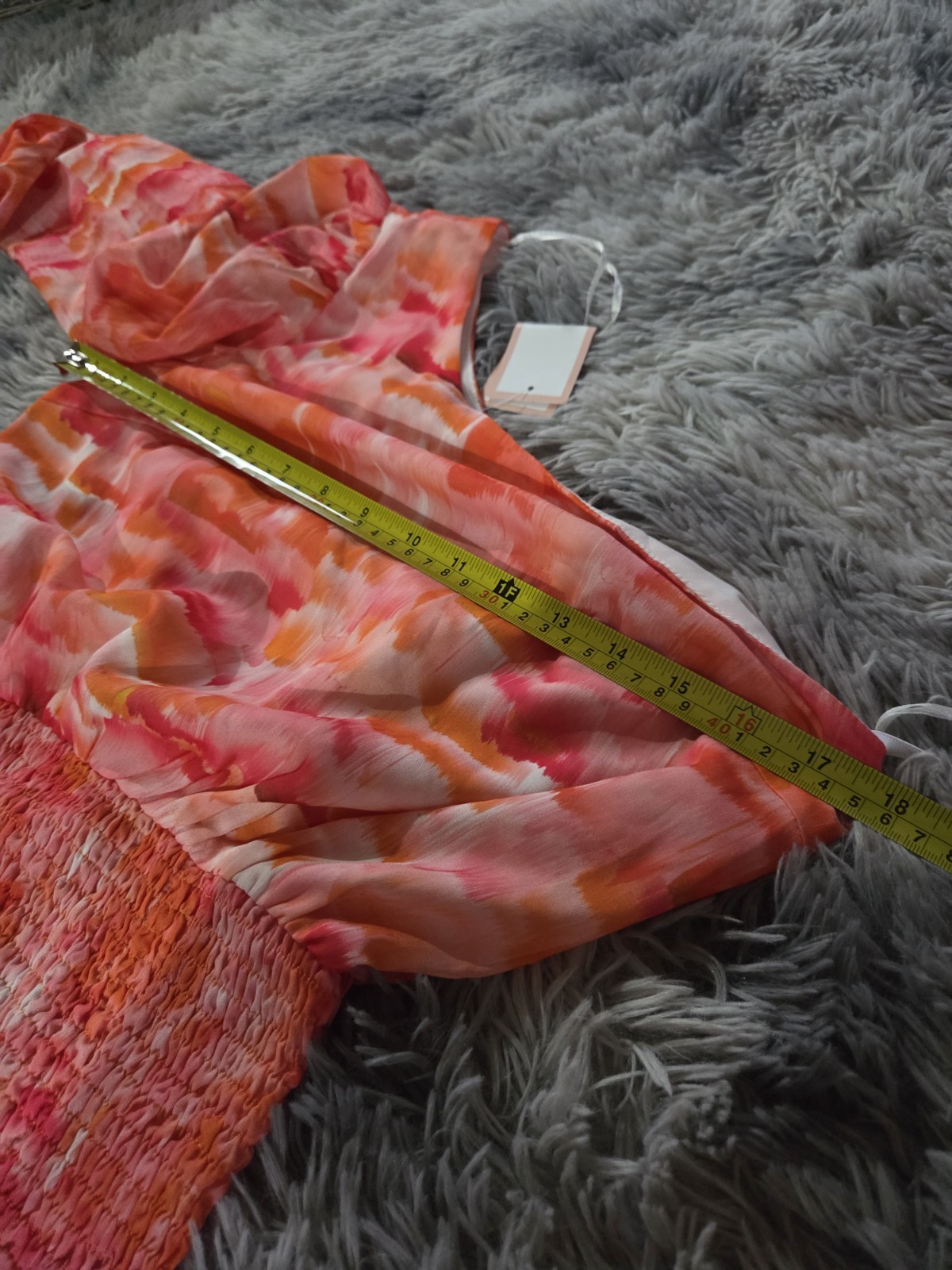 Beach City One Shoulder Pink Orange Dress Elasticated Runched Skirt Size S BNWT