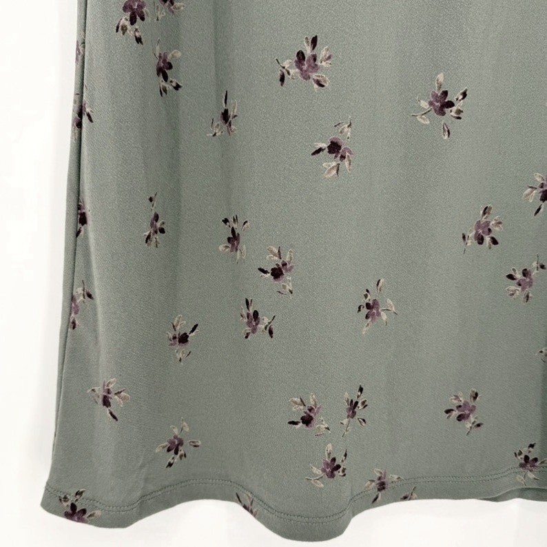 LUSH Sage Green Ditsy Floral Twist Front Sweetheart Dress Small Cottage Coquette