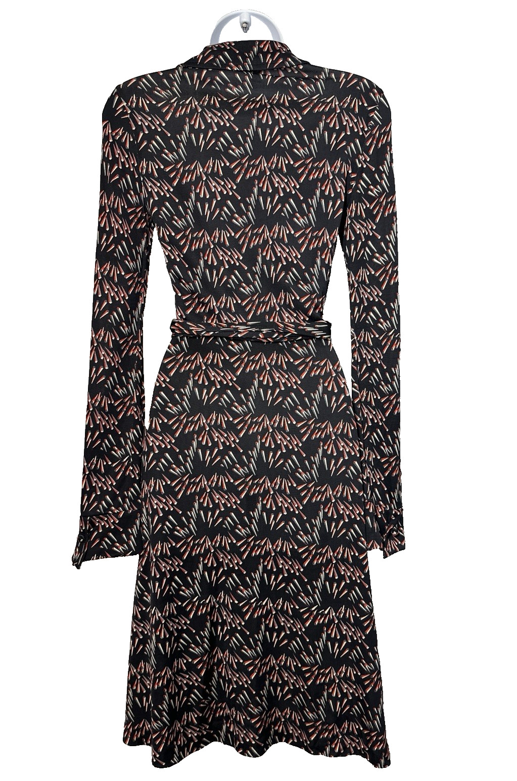 Diane von Furstenberg Iconic Julie 100% Silk Knit Wrap Dress Navy Prism Sz: 6