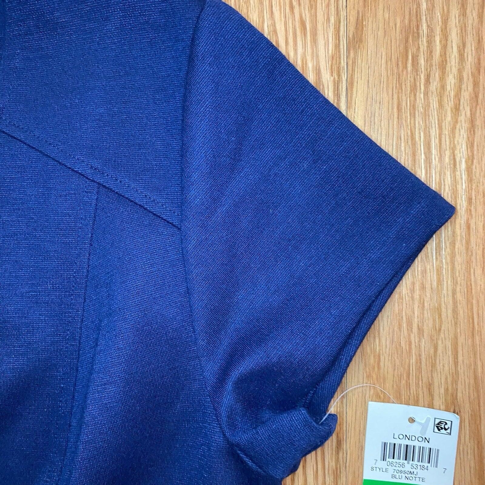 Maison Jules Blu Notte Blue Pleated Mini Dress Womens Large