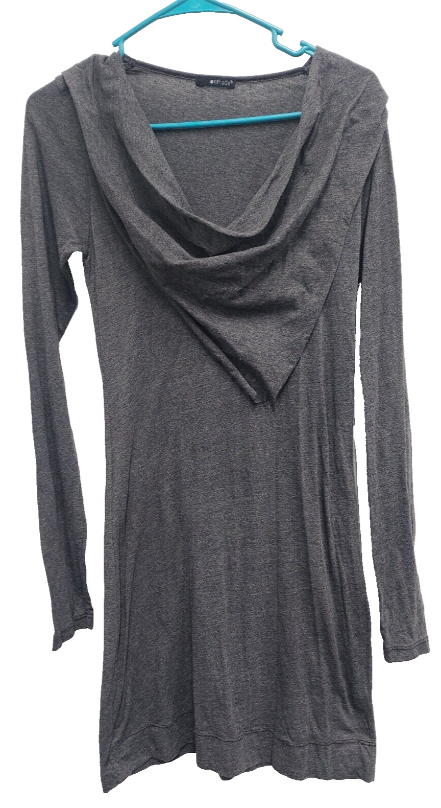 LAmade Womens Mini Dress Small Gray Cowl Neck Long Sleeve Capsule Minimalist