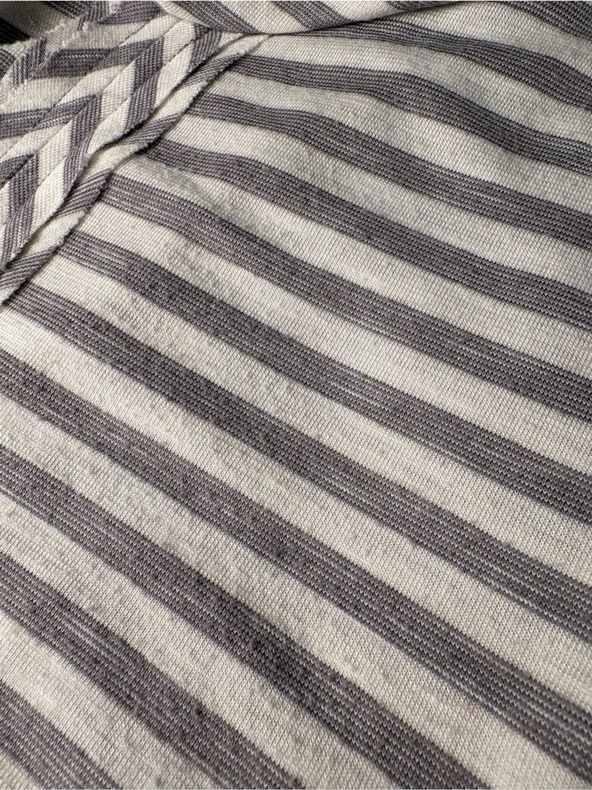 Max Studio Gray and White Striped Top