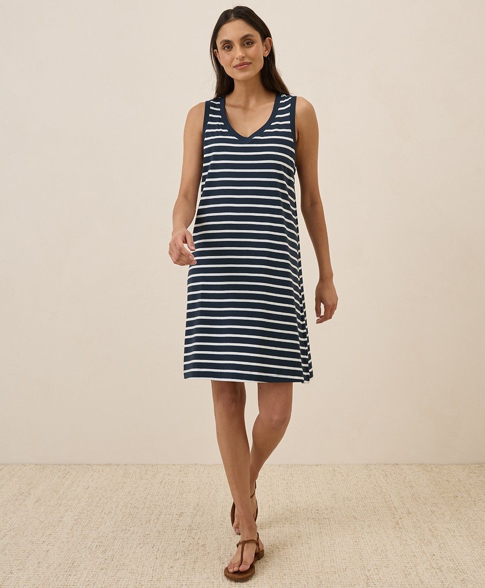 Pact Dresses Skirts Women’S Softspun A-Line Tank Dress X-Large Monterey Stripe