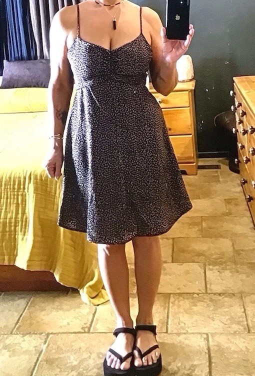 Cheetah Silky Dress Dark Brown And Black Design Size Small