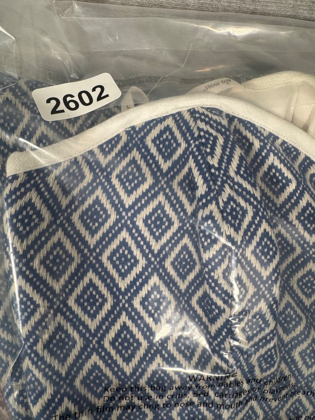Ella Moss Blue White Diamond Print Strapless Dress S Fit & Flare Cotton Blend