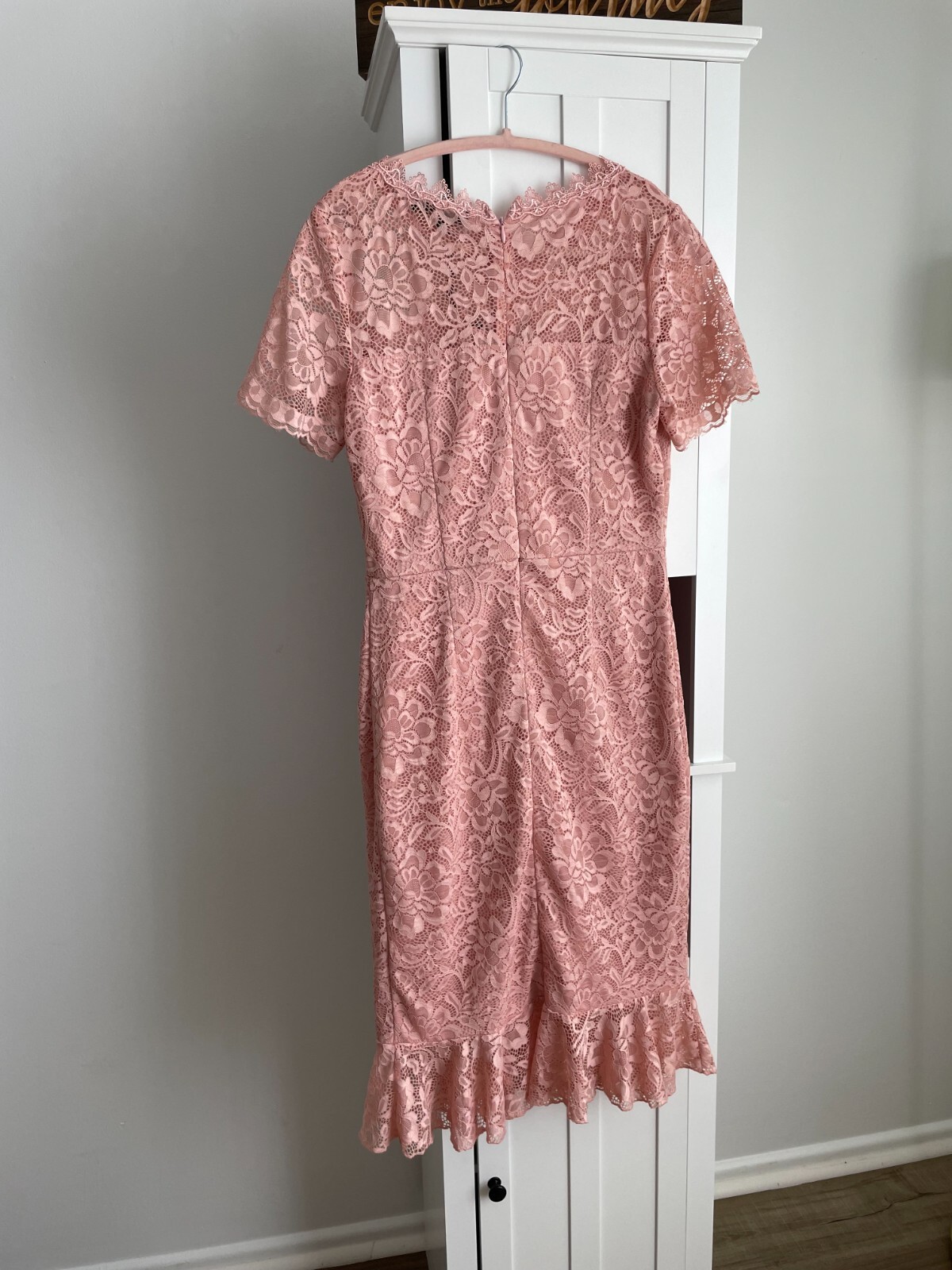 Miusol Floral Lace Retro Dress in Blush Pink (US Size M)