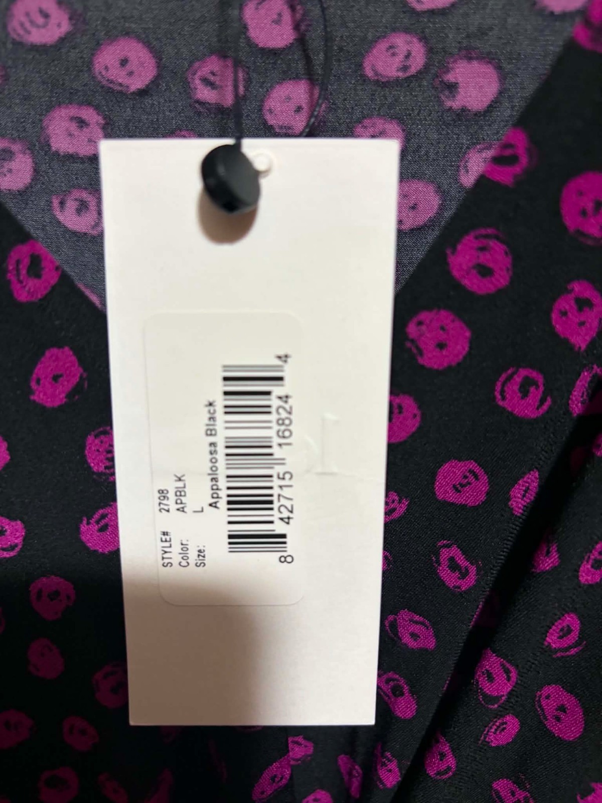 NWT Leota Midi twist-front bodice v-neck Short Sleeve dress Appaloosa Black L