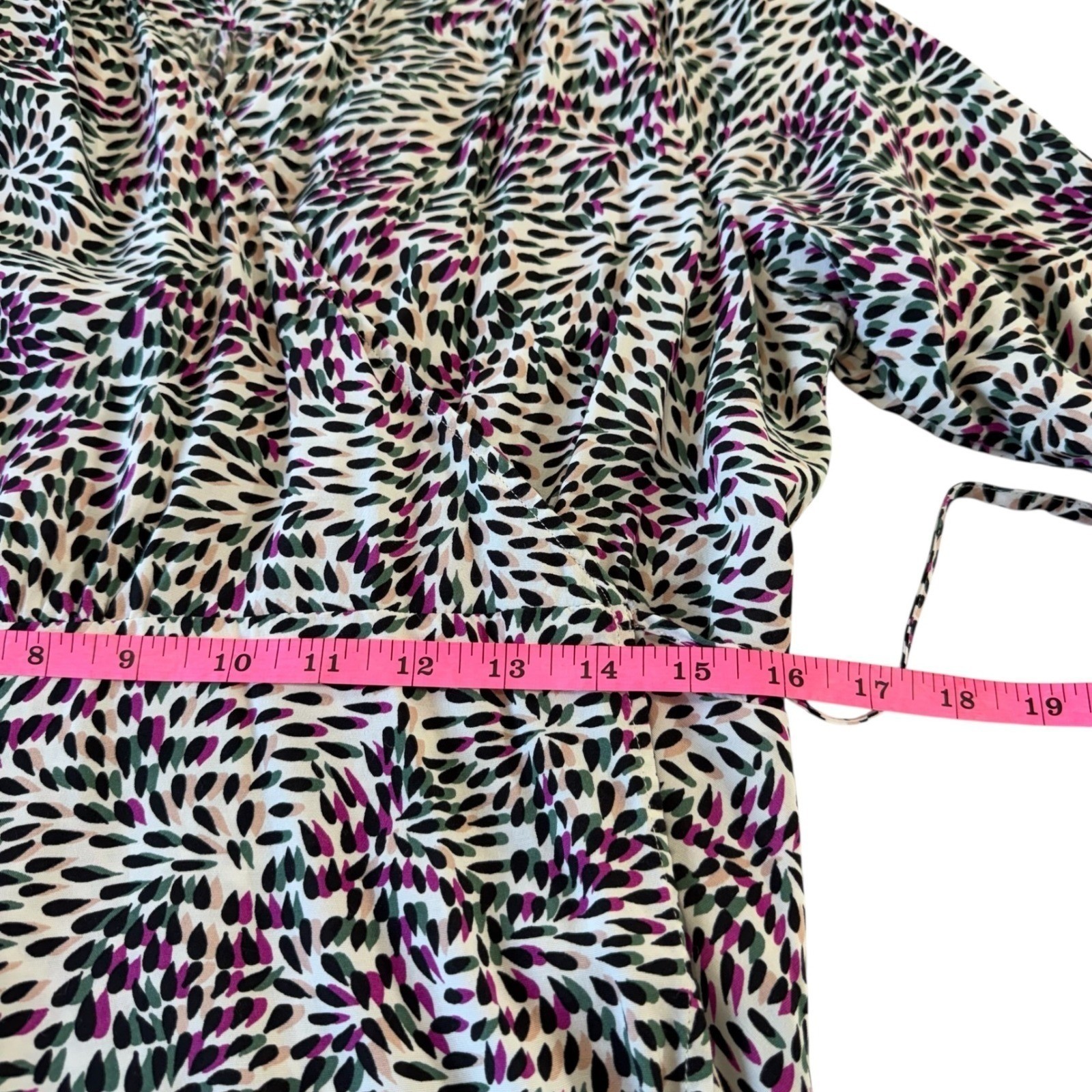 Suncoo Paris Robe Cleo Abstract Leaf Print Wrap Midi Dress Multicolor T2/Medium
