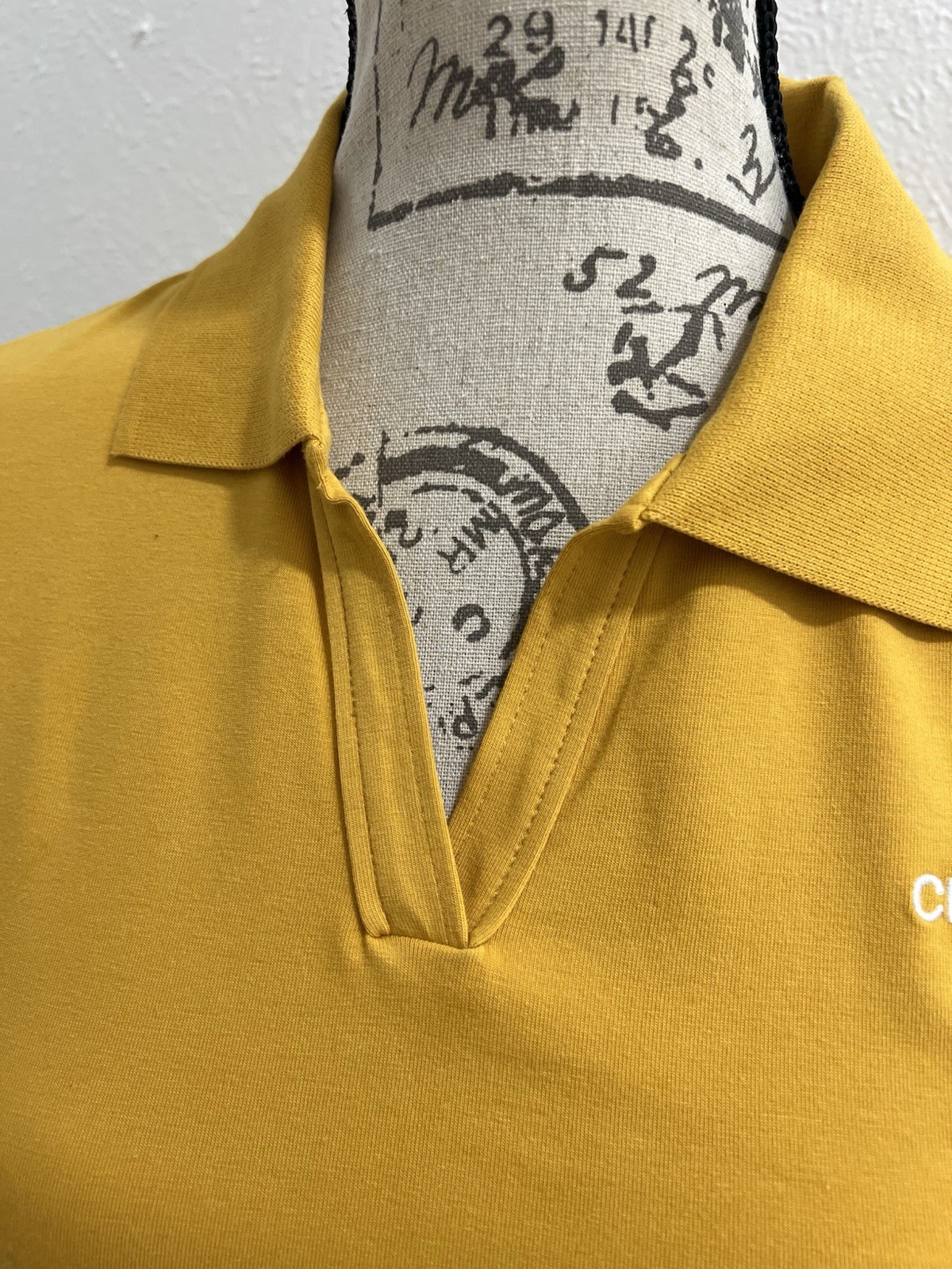 Calvin Klein Women’s Yellow Solid Collared Piqué Stretch Polo T-Shirt Dress S