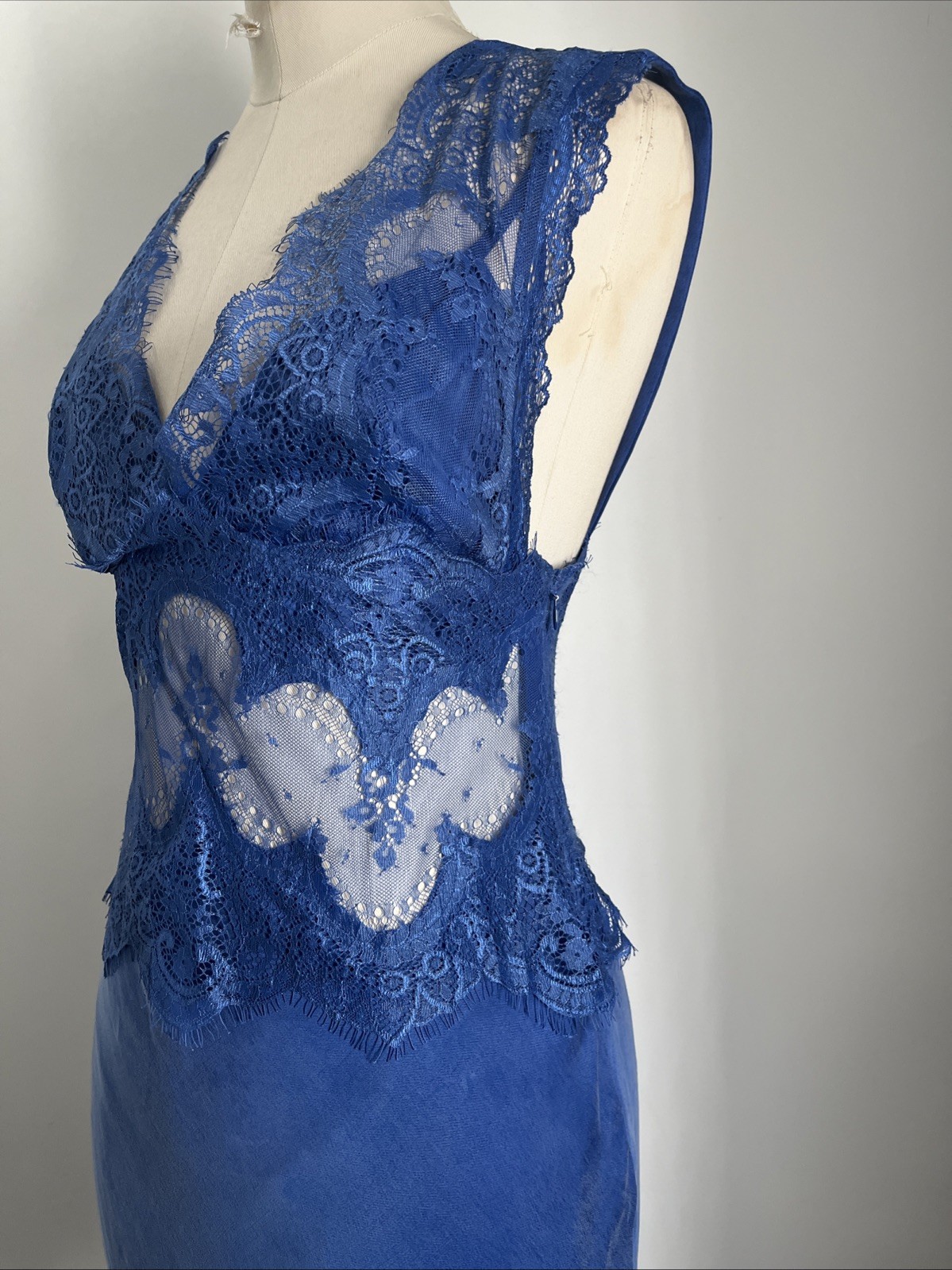 Third Form Women’s Visions Lace Floor Length Azure Blue Dress US Size 4