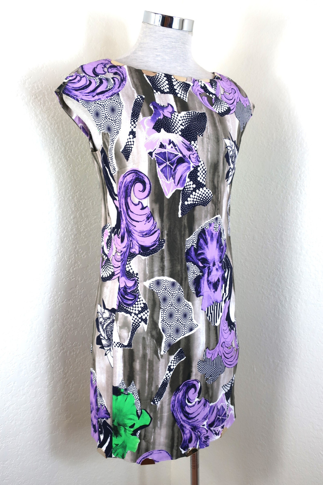 VERSACE Collection Cocktail Bodycon Sheat Dress Embellished Small Med 40 6 7 8