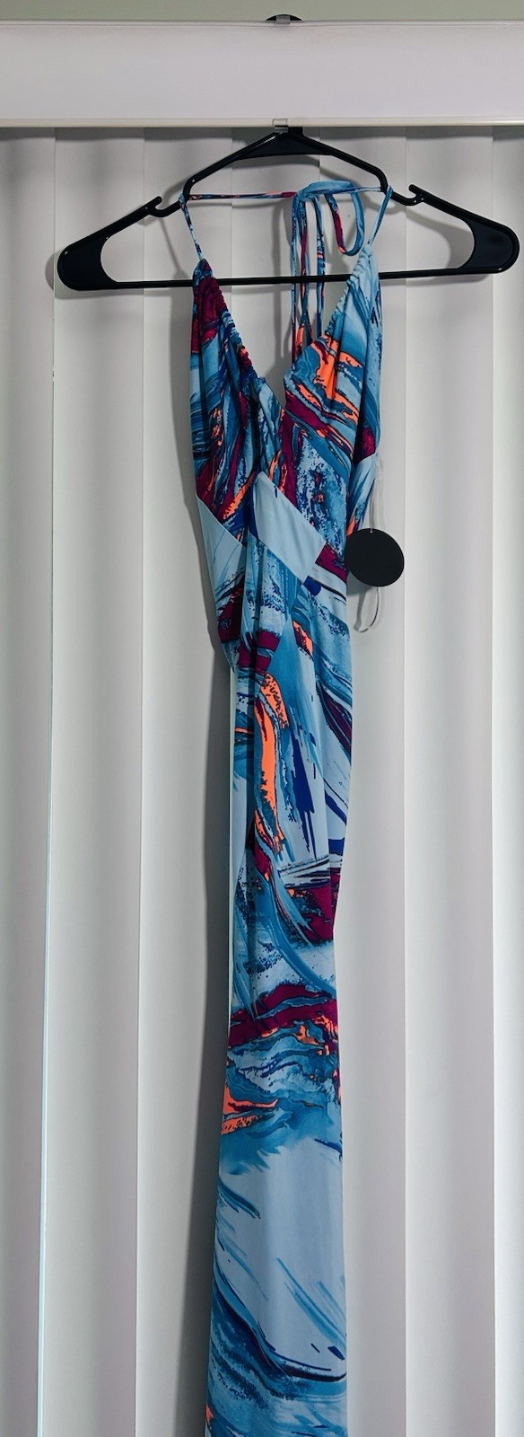 Hot Miami Styles Women’s Multicolor Halter Neck Maxi Dress Size Small