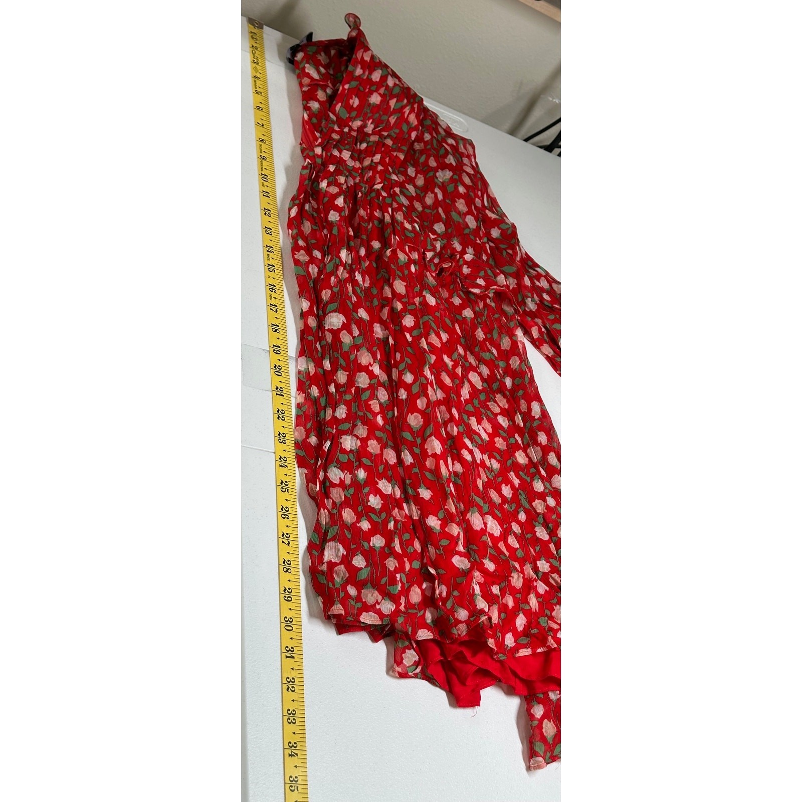 The Kooples Dress Womens 2 Medium Rosa Rosa Mini Red Floral Feminine Boho Retro