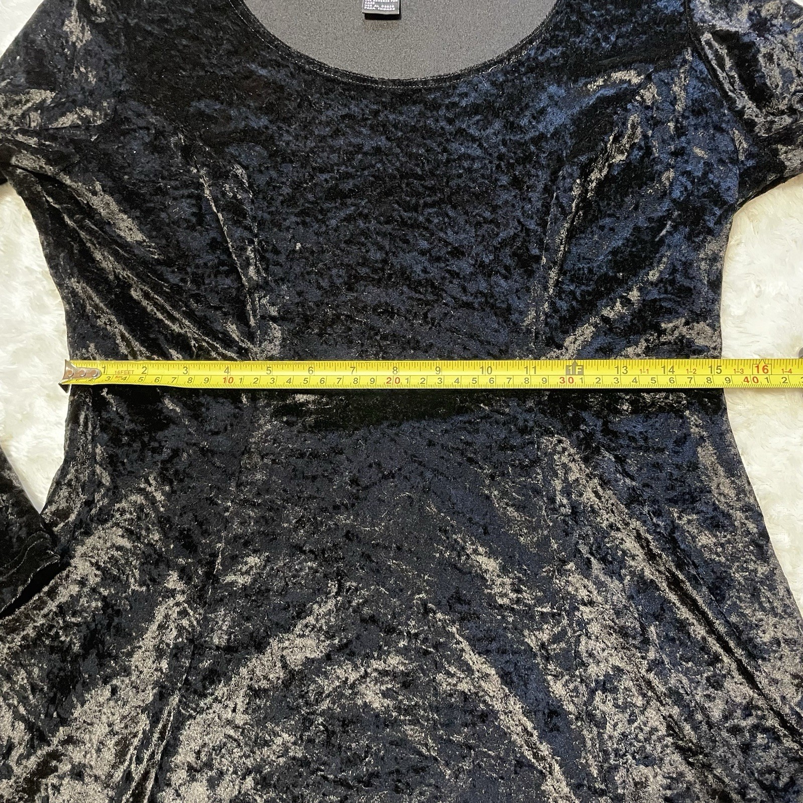 vintage y2k goth witchy black crushed velvet dress 8 dark fairy long-sleeve boho