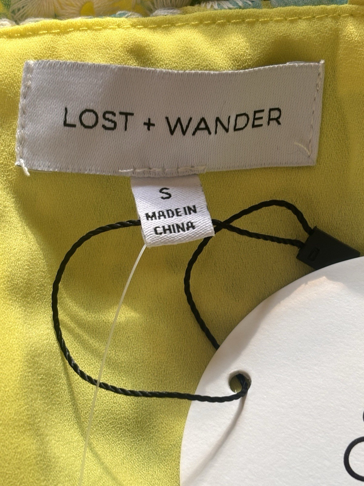 Lost + Wander Yellow Floral Ruffle Spaghetti Strap Maxi Dress. Sz S. NWT
