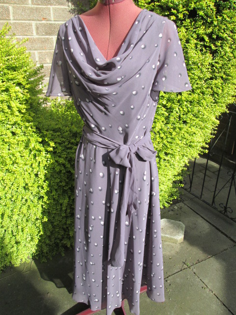 BNWT-JACQUES VERT SPL OCCASION SILKY POLYESTER FIT & FLARE DRESS-SASH BELT-10.