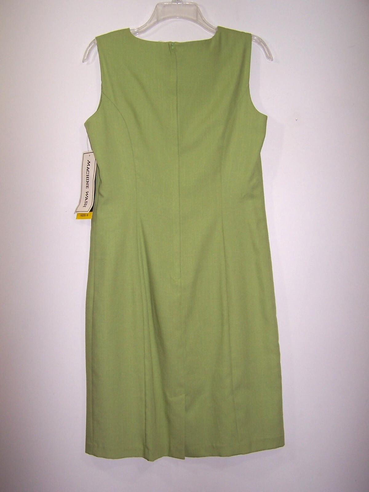 NWT Sag Harbor Fully Lined Sleeveless Dress, Green Apple – Size 8