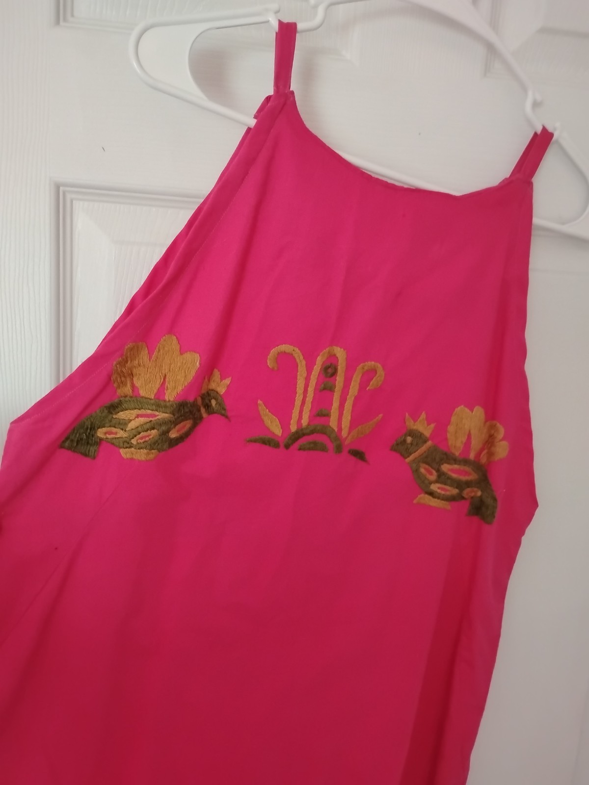 Original Hot Pink Mini Dress Made From Vintage Clothing From Mexico Size Medium