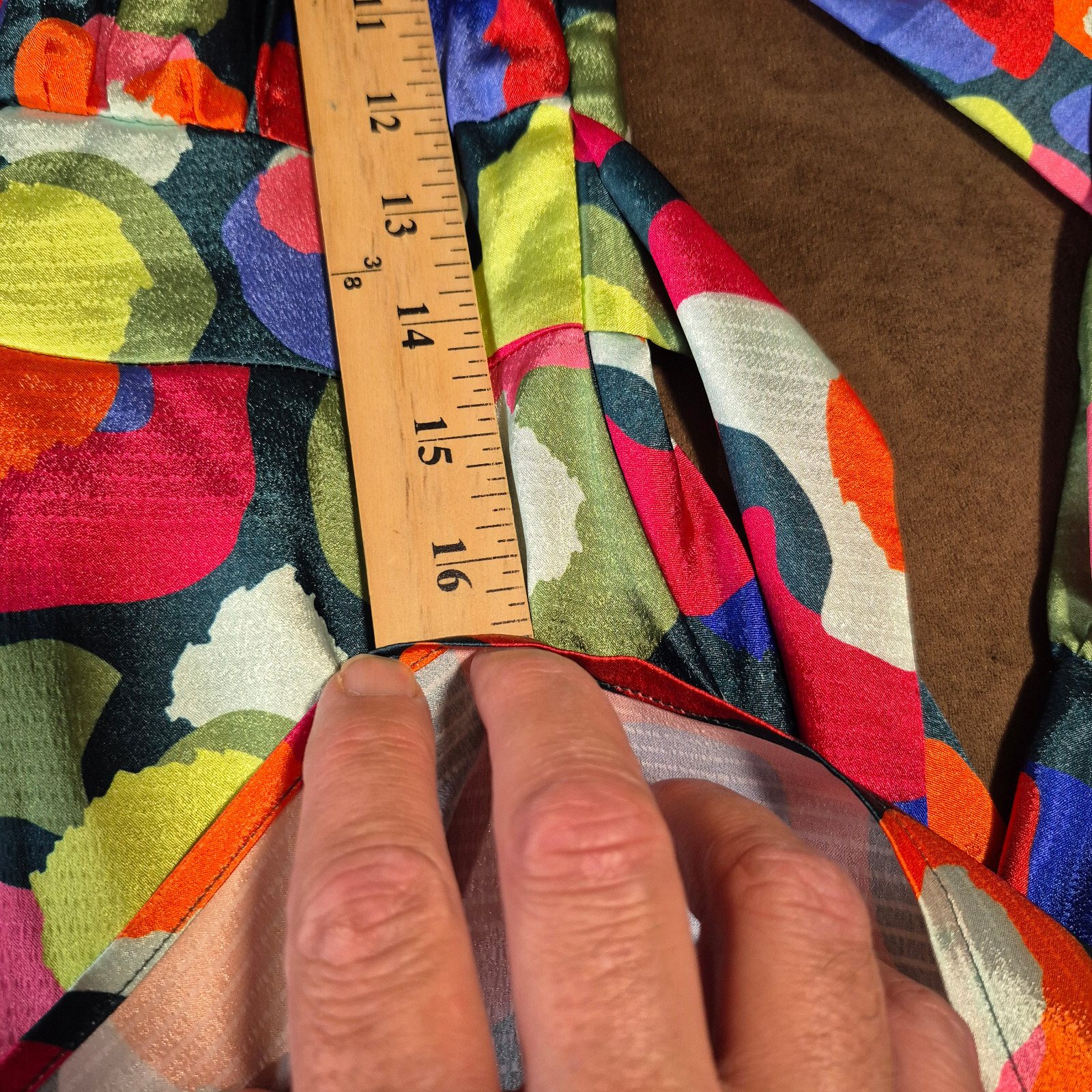 EMILY MCCARTHY MAXI DRESS MULTI COLOR FLORAL GEOMETRIC 52″ TOTAL LENGTH XS