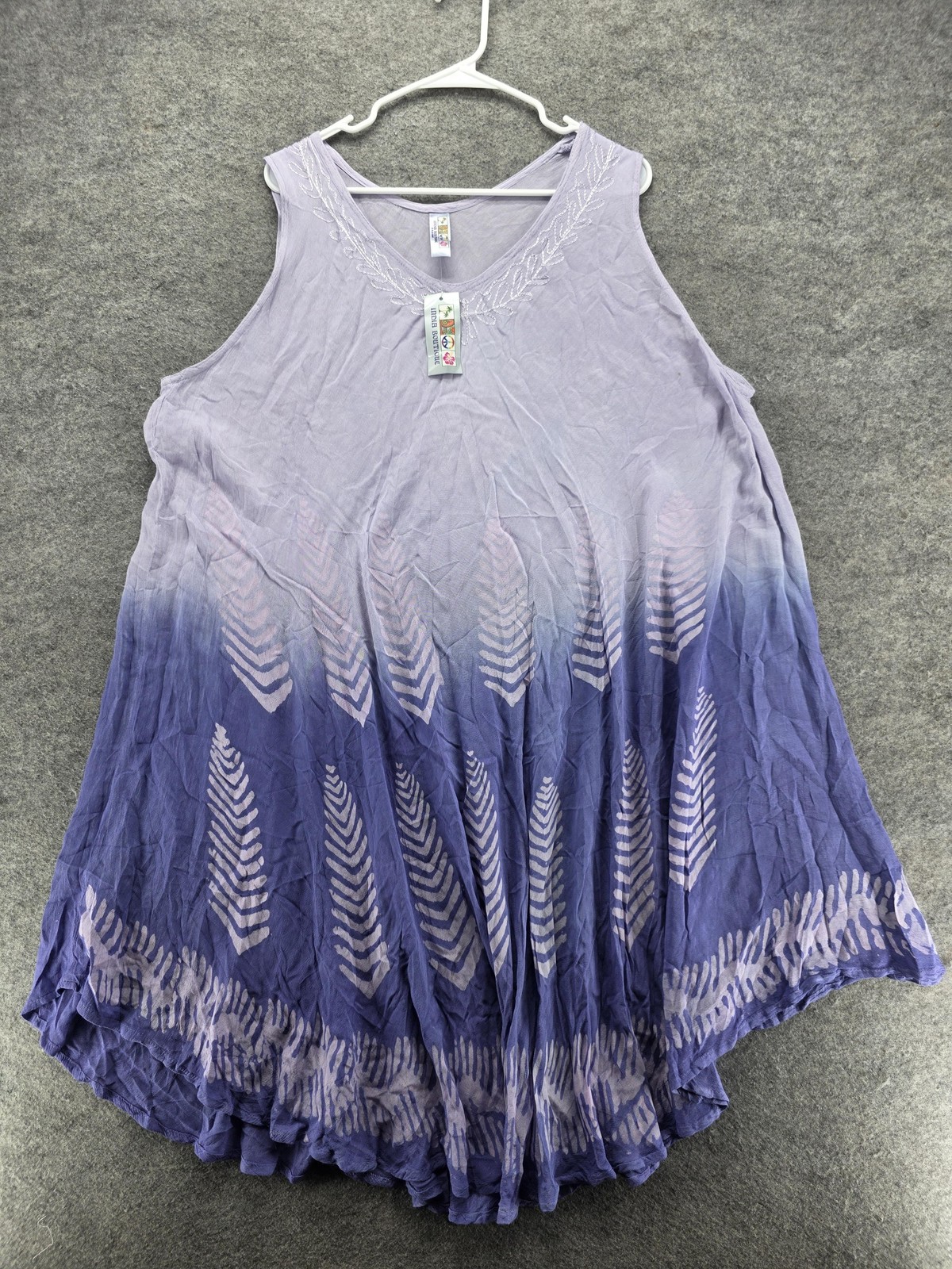 India Boutique Dress Womens Plus Size Ombre Sleeveless Boho Rayon Embroidered