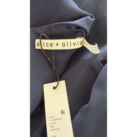 Alice + Olivia Sapphire Blue Cold Shoulder Mini Dress Size 8 NWT